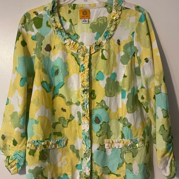 Ruby Rd. linen jacket - size 12 - Picture 3 of 7